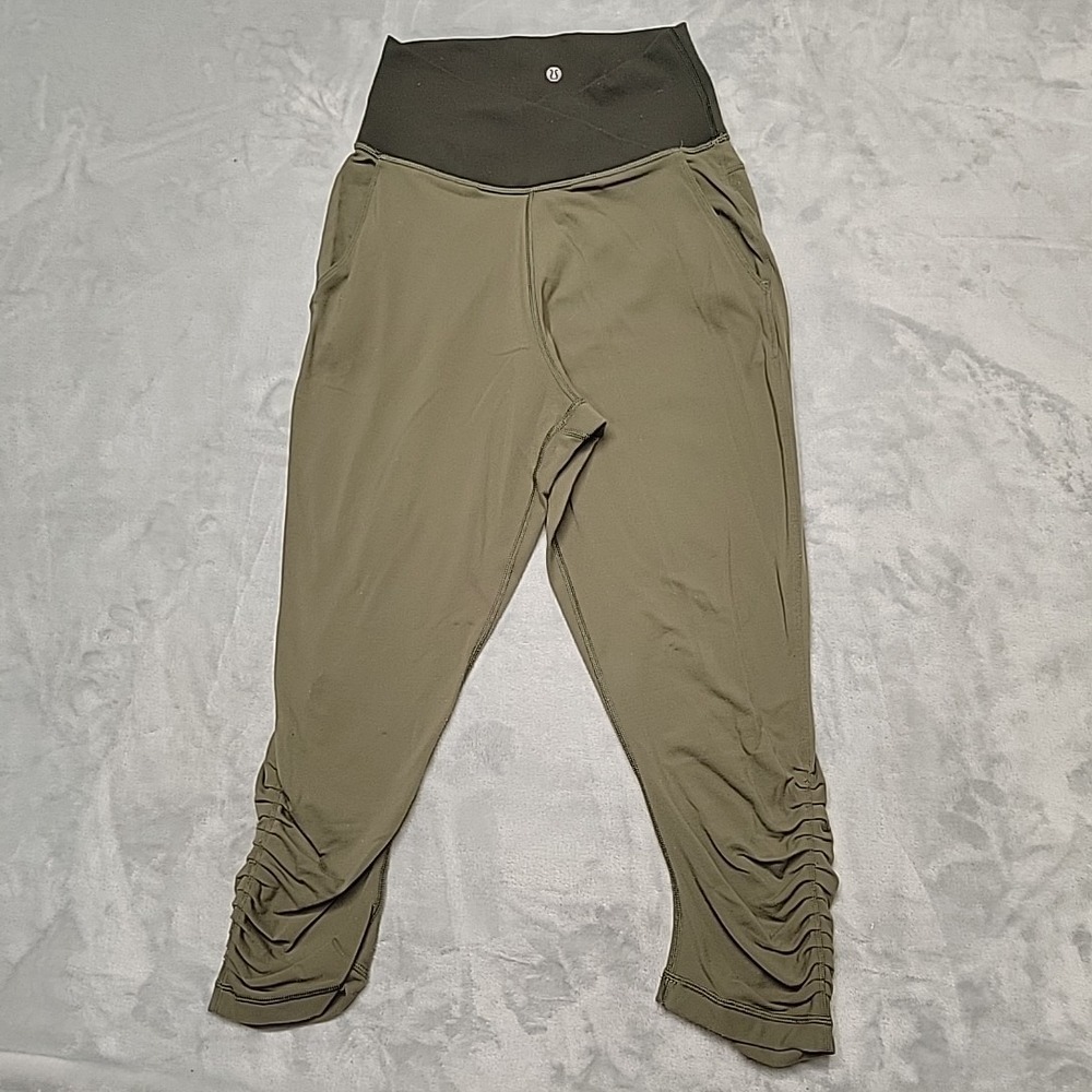 Lululemon Pants Womens 4 Green Align Jogger Ruched High Rise Yoga Athleisure